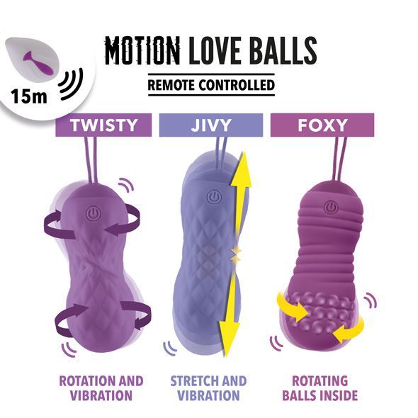 Вагінальні кульки з перловим масажем FeelzToys Motion Love Balls Foxy з пультом дистанційного керува SO3854 фото