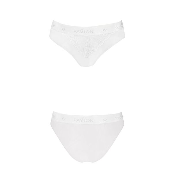 Трусики з широкою гумкою і мереживом Passion PS001 PANTIES white, size S SO4173 фото