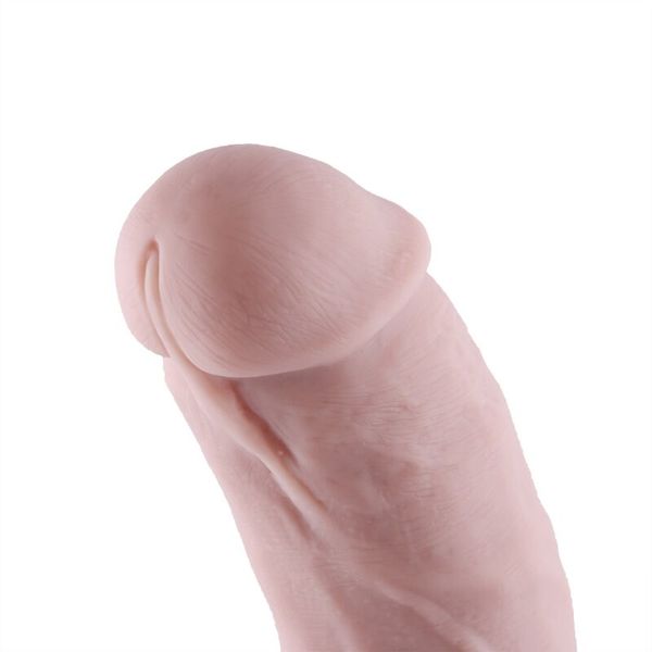 Силіконовий фалоімітатор для секс-машин Hismith 8.3″ Silicone Dildo, вигнутий, система KlicLok SO6205 фото