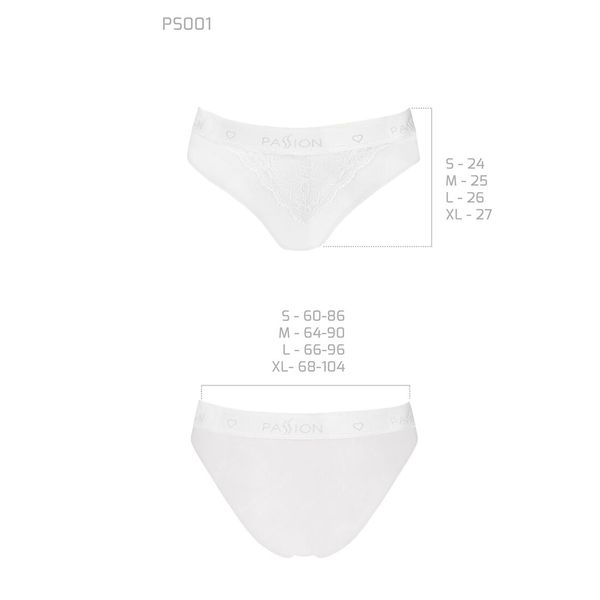 Трусики з широкою гумкою і мереживом Passion PS001 PANTIES white, size S SO4173 фото