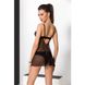 Сорочка беби долл прозрачная GISELE CHEMISE black L/XL - Passion Exclusive, трусики PS24601 фото 5