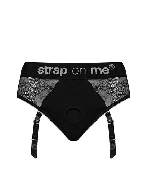 Мереживні труси для страпону з підв'язками для панчох Strap-On-Me DIVA HARNESS - L SO4512 фото