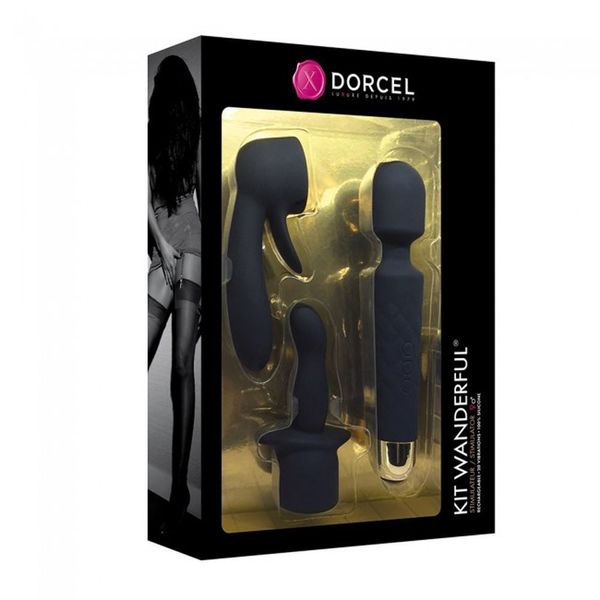 Мінівібромасажер Dorcel Kit Wanderful з насадками (анальна і вагінальна), водонепроникний SO2138 фото