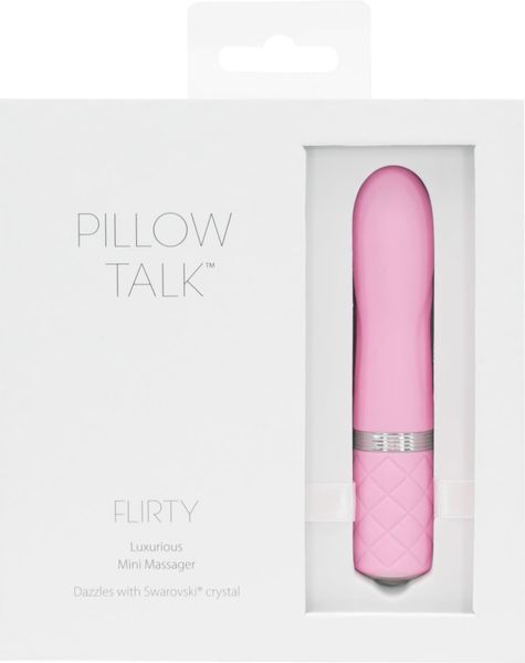 Розкішний вібратор PILLOW TALK - Flirty Pink з кристалом Сваровські, гнучка голівка SO2725 фото