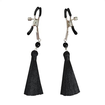 Затискач для сосків Art of Sex - Nipple clamps Black Tassels SO5856 фото