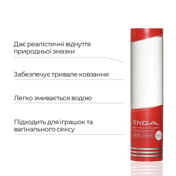 Лубрикант стандартної консистенції Tenga Hole Lotion Real (170 мл) на водній основі, універсальний TLH-002 фото