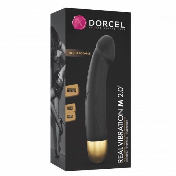 Вібратор Dorcel Real Vibration M Gold 2.0, діаметр 3,7см, перезаряджається, для точки G SO3820 фото