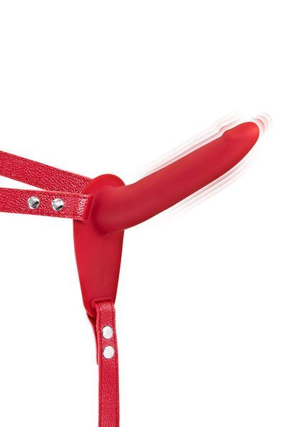 Страпон з вібрацією Fetish Tentation Vibrating Strap-On with Dildo Red SO3753 фото