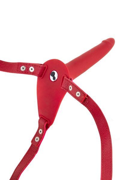 Страпон з вібрацією Fetish Tentation Vibrating Strap-On with Dildo Red SO3753 фото