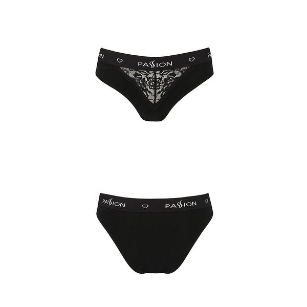 Трусики з широкою гумкою і мереживом Passion PS001 PANTIES black, size XL SO4162 фото