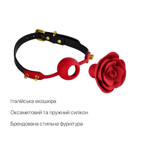 Розкішний кляп у вигляді троянди Zalo - Rose Ball Gag, подвійне використання SO6690 фото