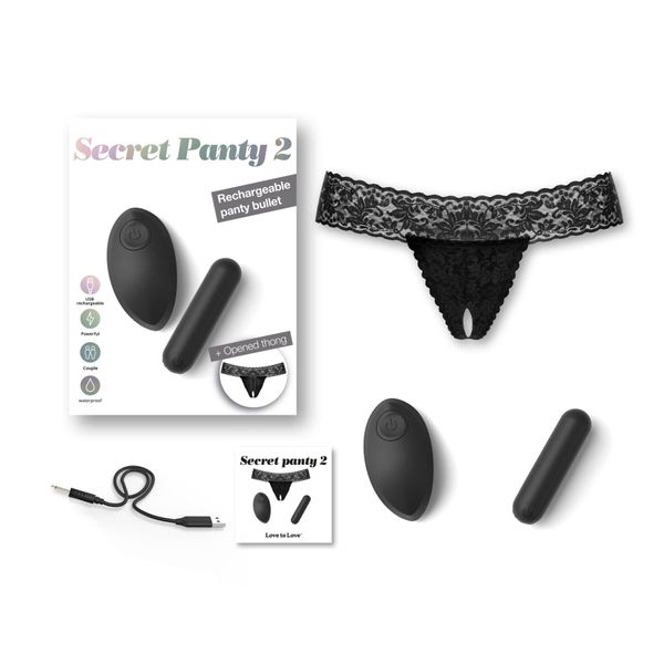 Вібратор Love To Love SECRET PANTY 2, в комплекті трусики, віброкуля, пульт ДК, 10 режимів роботи SO3824 фото